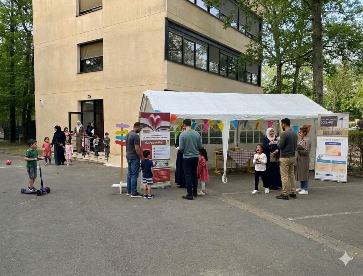 Vue de la cour extérieure du Centre El Chahbae